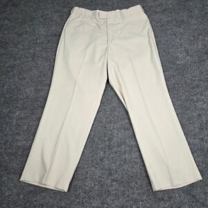 Pro Tour Mens Tan Golf Pants Flat Front Khaki‎ Trousers 36x29 Polyester